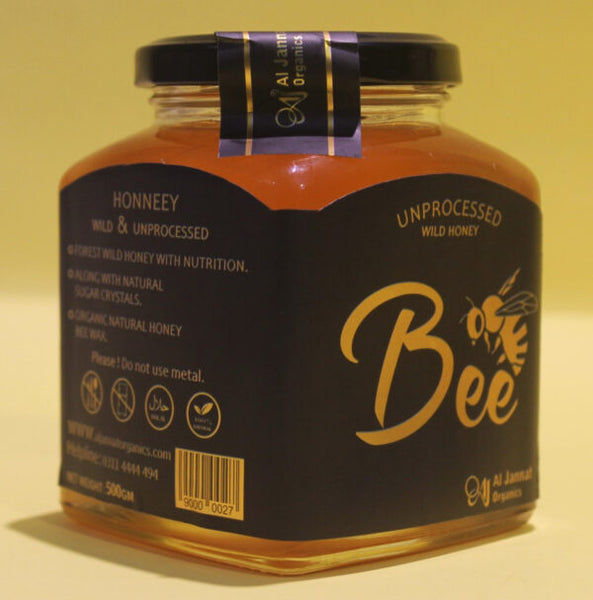 Natural 100% Al Jannat Organics Unprocessed Wild Bee Honey – 500g